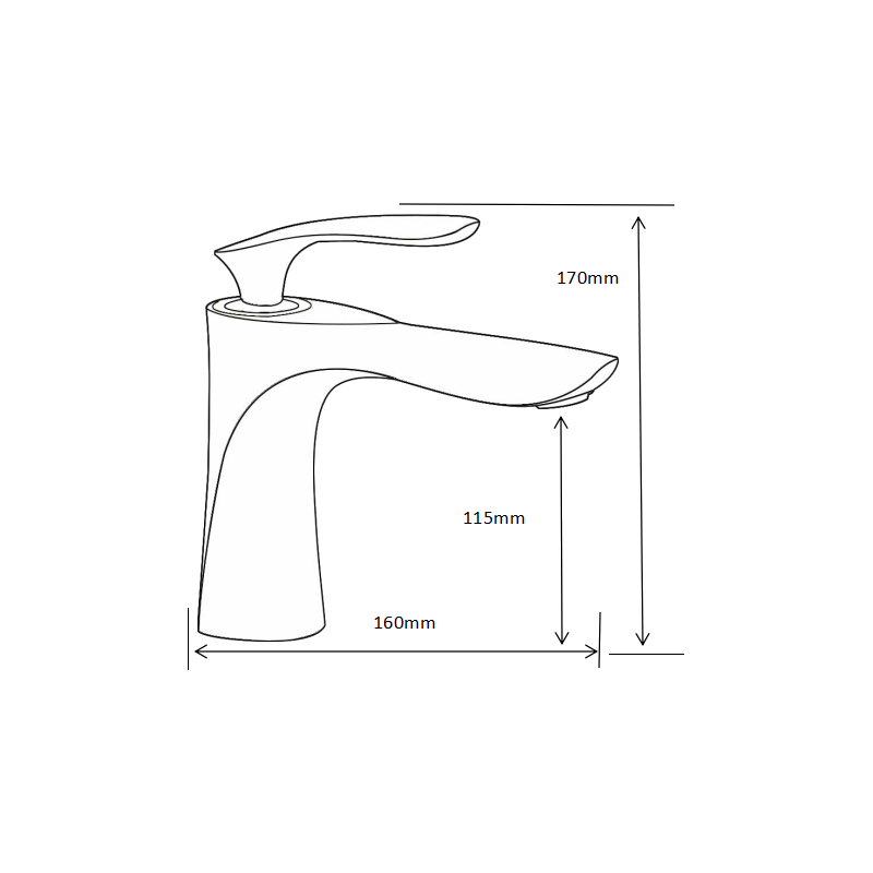 Mexen Lily baterie pentru chiuvetă, neagră/crom - 73600-17