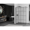 Mexen Kioto Walk-in zuhanyfal 140 x 200 cm, fekete rácsos 8 mm, fekete - 800-140-101-70-77