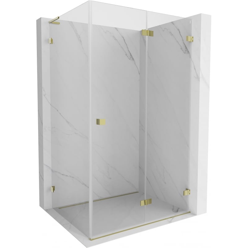 Mexen Lunar-F L cabină de duș pliabilă dreapta 100 x 70 cm, transparent, auriu - 836L-100-070-50-00-P