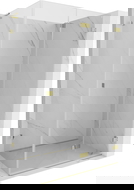 Mexen Lunar-F L cabină de duș pliabilă dreapta 90 x 80 cm, transparentă, aurie - 836L-090-080-50-00-P