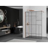 Mexen Kioto panou de duș Walk-in 70 x 200 cm, model negru 8 mm, aur roz - 800-070-101-60-78