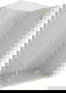 Mexen Lunar-F L cabină de duș pliabilă dreapta 85 x 80 cm, transparentă, auriu periat - 836L-085-080-55-00-P