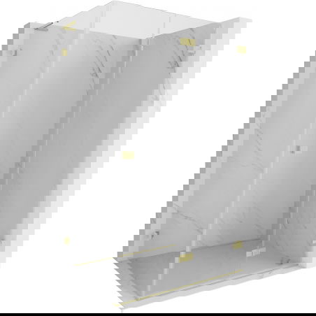 Mexen Lunar-F L cabină de duș pliabilă dreapta 90 x 80 cm, transparent, auriu periat - 836L-090-080-55-00-P