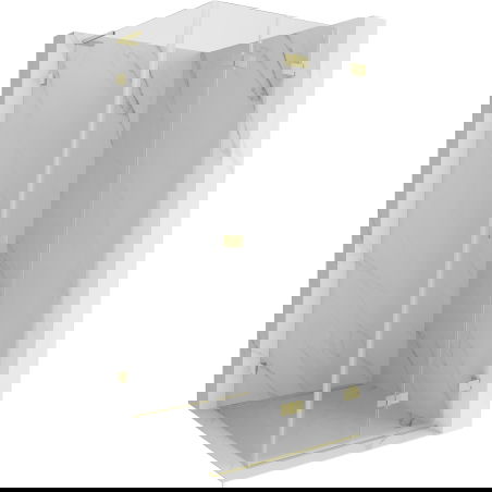 Mexen Lunar-F L cabină de duș pliabilă dreapta 90 x 90 cm, transparentă, auriu periat - 836L-090-090-55-00-P