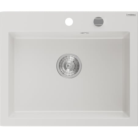 Mexen Elix chiuvetă din granit 1-cameră 600 x 500 mm, alb, sifon crom - 6525601005-20