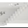 Chiuvetă granitică Mexen Elix cu 1 compartiment 600 x 500 mm, albă, sifon crom - 6525601005-20
