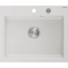 Mexen Elix chiuvetă din granit 1-cameră 600 x 500 mm, alb, sifon crom - 6525601005-20
