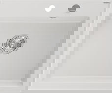 Mexen Elix chiuvetă din granit 1-cameră 600 x 500 mm, alb, sifon crom - 6525601005-20