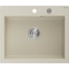 Mexen Elix gránit mosogató 1-medencés 600 x 500 mm, bézs, króm szifon - 6525601005-69