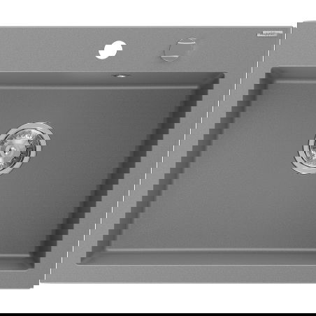 Mexen Elix gránit mosogató 1-medencés 600 x 500 mm, szürke, króm szifon - 6525601005-71