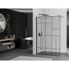 Mexen Kioto 140 x 200 cm-es Walk-in zuhanyfal, fekete mintázatú 8 mm, fekete - 800-140-101-70-78