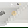 Mexen Elix chiuvetă din granit cu 1 compartiment 600 x 500 mm, albă, sifon auriu - 6525601005-20-G