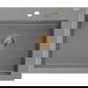 Chiuvetă granit Mexen Elix 1-cameră 600 x 500 mm, gri, sifon auriu - 6525601005-71-G