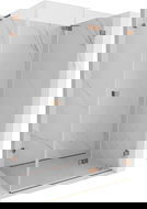 Mexen Lunar-F L összecsukható jobb oldali zuhanykabin 90 x 80 cm, átlátszó, rózsaarany - 836L-090-080-60-00-P