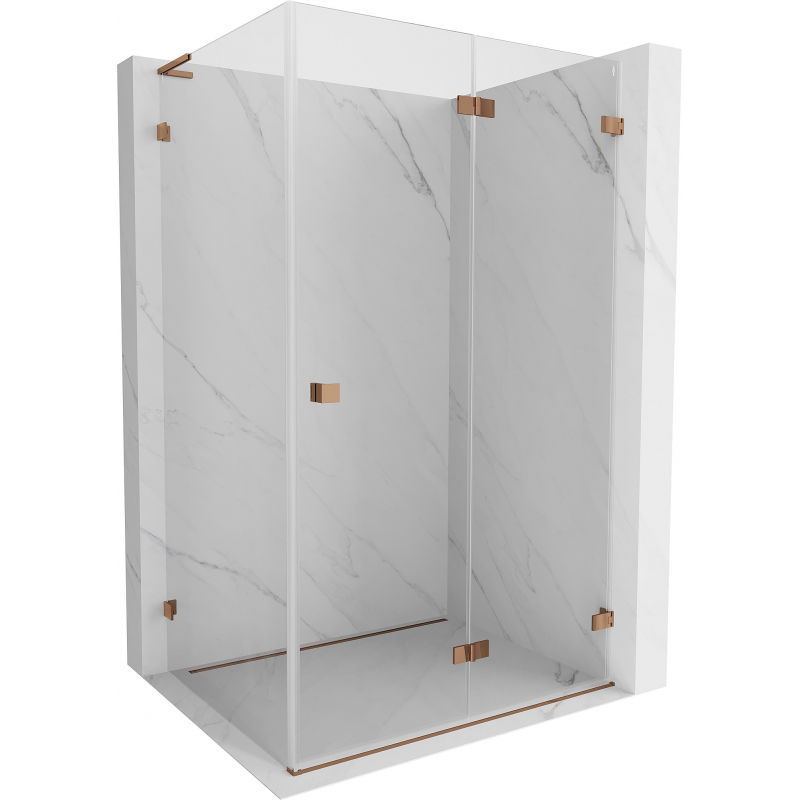 Mexen Lunar-F L cabină de duș pliabilă dreapta 100 x 80 cm, transparent, aur roz - 836L-100-080-60-00-P