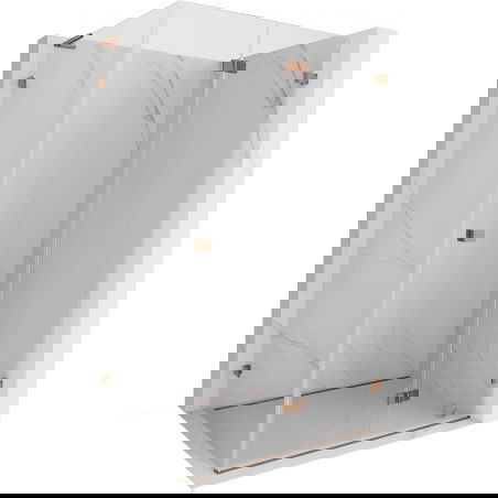 Mexen Lunar-F L összecsukható zuhanykabin, jobb oldali 100 x 80 cm, átlátszó, rózsaarany - 836L-100-080-60-00-P