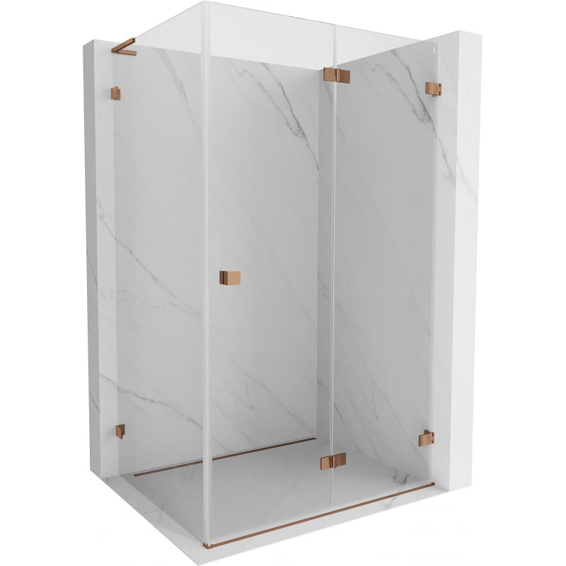 Mexen Lunar-F L cabină de duș pliabilă dreapta 100 x 90 cm, transparent, aur roz - 836L-100-090-60-00-P