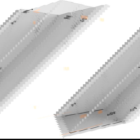 Mexen Lunar-F L cabină de duș pliabilă dreapta 100 x 100 cm, transparent, aur roz - 836L-100-100-60-00-P