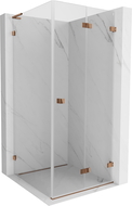 Mexen Lunar-F L cabină de duș pliabilă dreapta 100 x 100 cm, transparentă, rose gold - 836L-100-100-60-00-P