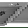 Mexen Elix 1-kamrás gránit mosogató 600 x 500 mm, szürke, fekete szifon - 6525601005-71-B