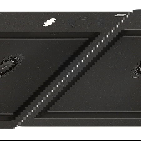 Mexen Elix chiuvetă de bucătărie granit cu 1 compartiment 600 x 500 mm, negru/auriu metalic, sifon negru - 6525601005-75-B