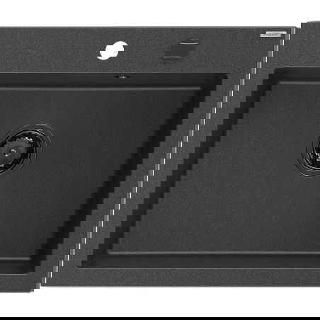 Mexen Elix chiuvetă de bucătărie din granit cu 1 compartiment 600 x 500 mm, negru cu pete, sifon negru - 6525601005-76-B