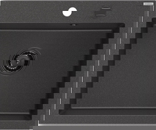 Mexen Elix chiuvetă de bucătărie din granit cu 1 compartiment 600 x 500 mm, negru cu pete, sifon negru - 6525601005-76-B