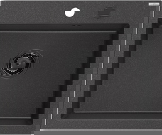 Mexen Elix gránit mosogató 1-medencés 600 x 500 mm, fekete pettyes, fekete szifon - 6525601005-76-B