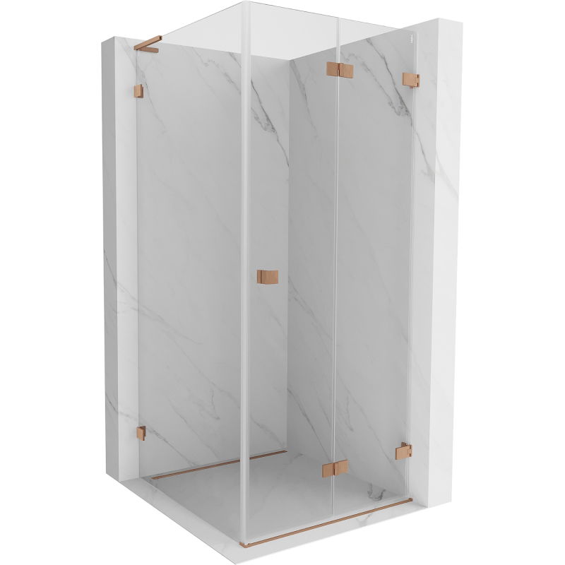 Mexen Lunar-F L cabină de duș pliabilă dreapta 70 x 70 cm, transparent, cupru periat - 836L-070-070-65-00-P