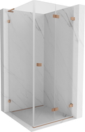 Mexen Lunar-F L cabină de duș pliabilă dreapta 70 x 70 cm, transparent, cupru periat - 836L-070-070-65-00-P
