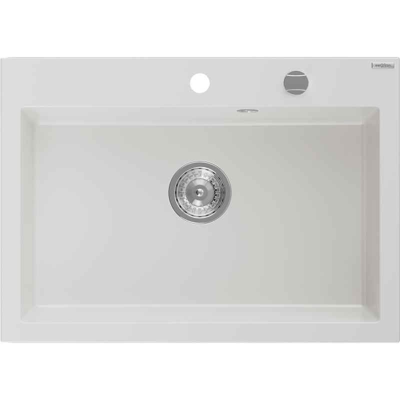 Mexen Elix 1 rekeszes gránit mosogató 700 x 500 mm, fehér, króm szifon - 6526701005-20