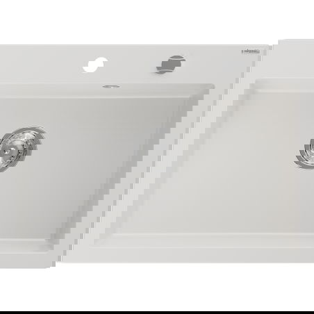 Mexen Elix gránit mosogató 1-medencés 700 x 500 mm, fehér, króm szifon - 6526701005-20