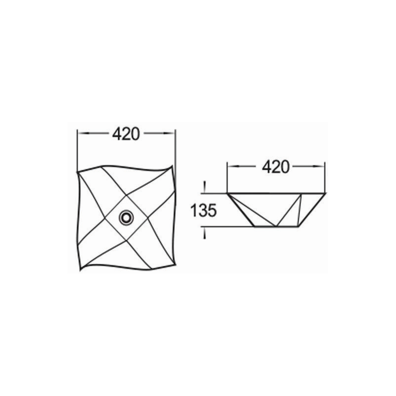 Mexen Elvira chiuvetă deasupra blatului 42 x 42 cm, albă - 21894200