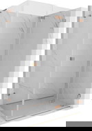 Mexen Lunar-F L összecsukható zuhanykabin jobb 95 x 70 cm, átlátszó, csiszolt réz - 836L-095-070-65-00-P