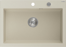 Mexen Elix chiuvetă de bucătărie din granit cu 1 compartiment 700 x 500 mm, bej, sifon crom - 6526701005-69