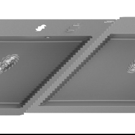 Chiuvetă granitică Mexen Elix cu 1 compartiment 700 x 500 mm, gri, sifon crom - 6526701005-71