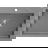 Chiuvetă granitică Mexen Elix cu 1 compartiment 700 x 500 mm, gri, sifon crom - 6526701005-71