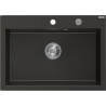 Mexen Elix chiuvetă de granit cu 1 cuvă 700 x 500 mm, negru/auriu metalizat, sifon cromat - 6526701005-75