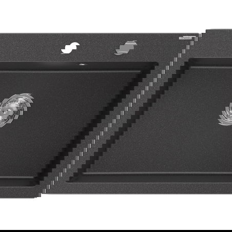 Mexen Elix gránit mosogató 1-medencés 700 x 500 mm, fekete pöttyös, króm szifon - 6526701005-76