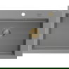Mexen Elix chiuvetă de bucătărie din granit, 1 compartiment, 700 x 500 mm, gri, sifon auriu - 6526701005-71-G