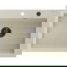 Mexen Elix 1-medencés gránit mosogató 700 x 500 mm, bézs, fekete szifon - 6526701005-69-B