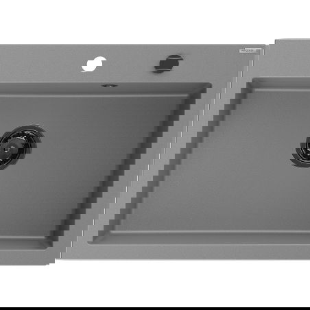 Mexen Elix chiuvetă de granit cu 1 cuvă 700 x 500 mm, gri, sifon negru - 6526701005-71-B