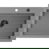 Mexen Elix gránit mosogató 1-medencés 700 x 500 mm, szürke, fekete szifon - 6526701005-71-B