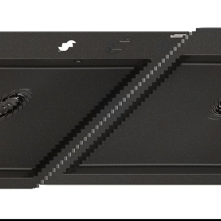 Mexen Elix chiuvetă de bucătărie din granit cu 1 compartiment 700 x 500 mm, negru/auriu metalizat, sifon negru - 6526701005-75-B
