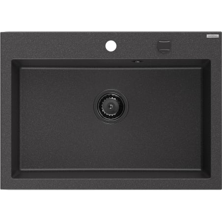 Mexen Elix chiuvetă de granit cu 1 compartiment 700 x 500 mm, negru cu pete, sifon negru - 6526701005-76-B