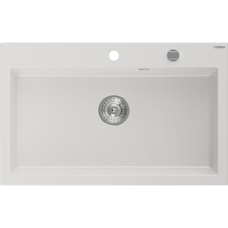 Mexen Elix gránit mosogató 1 rekeszes 800 x 500 mm, fehér, króm szifon - 6527801005-20