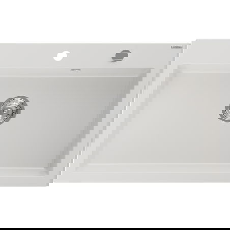 Mexen Elix chiuvetă de bucătărie din granit 1-cameră 800 x 500 mm, alb, sifon crom - 6527801005-20