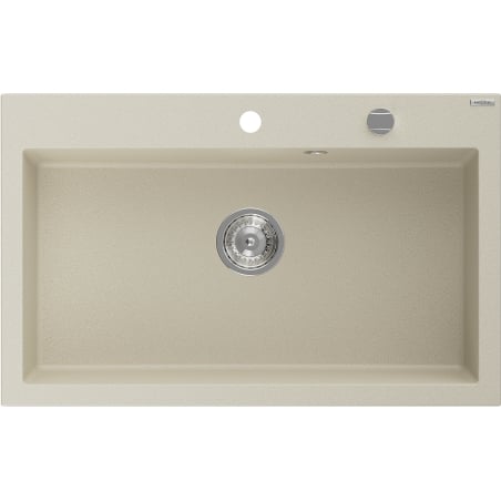 Mexen Elix chiuvetă de bucătărie din granit cu 1 compartiment 800 x 500 mm, bej, sifon cromat - 6527801005-69