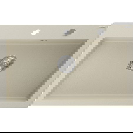 Mexen Elix chiuvetă de granit cu 1 cuvă 800 x 500 mm, bej, sifon crom - 6527801005-69