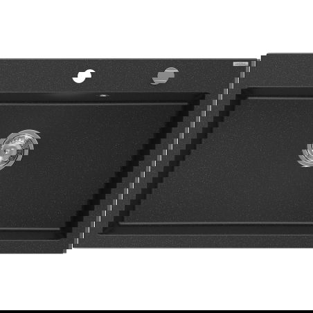 Mexen Elix chiuvetă de bucătărie din granit cu 1 cameră 800 x 500 mm, negru/argintiu metalizat, sifon crom - 6527801005-73
